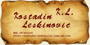 Kostadin Leškinović vizit kartica